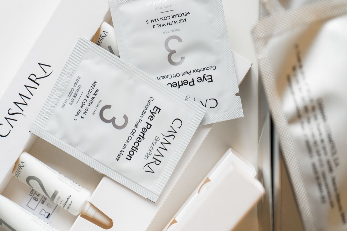 exibição de produtos de beleza italiano