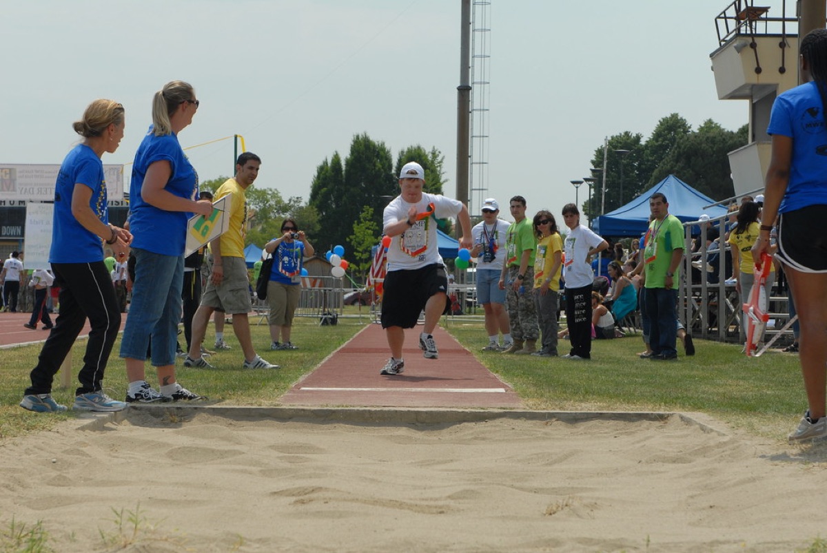 Italian athlete training in a local park